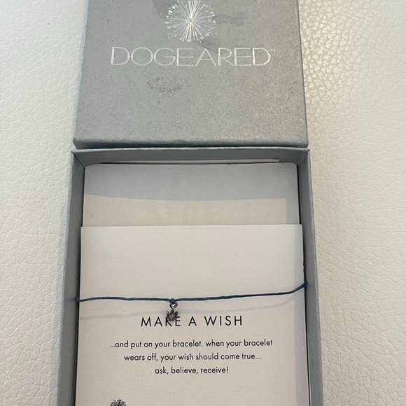 NEW & BOXED DOGEARED BLUE CORD MAKE A WISH BRACELET - Picture 1 of 5